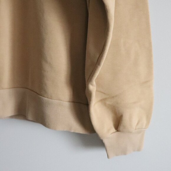 Ragdoll‎ LA Women's Sz M Tan Fleece Crewneck Pullover Stretch Ribbed Sweater - Picture 8 of 12